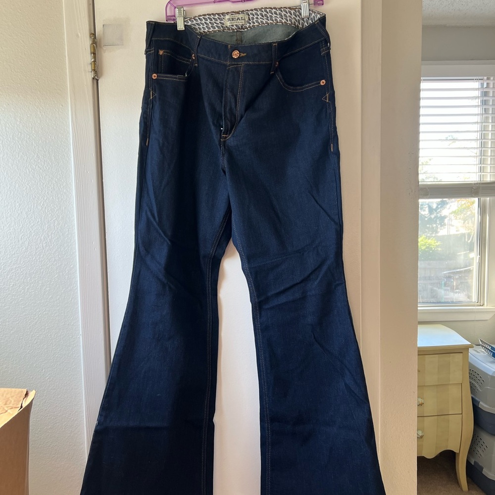 Women's Ariat High Rise Flare Jeans - Dark Blue - 34S